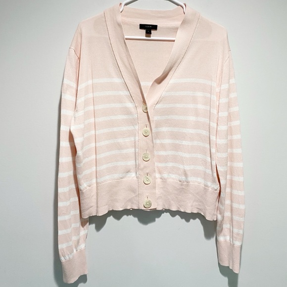 J. Crew Lightweight Striped Crop Cardigan - Picture 4 of 6
